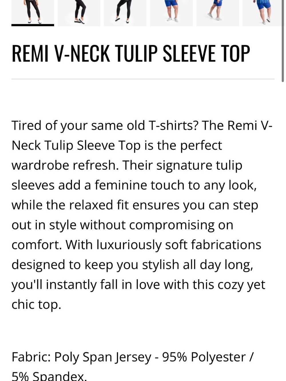 LuLaRoe REMI Navy V-Neck Tulip Sleeve Top - Picture 5 of 6